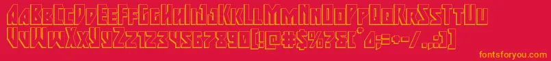 majorforce3d-Schriftart – Orangefarbene Schriften auf rotem Hintergrund