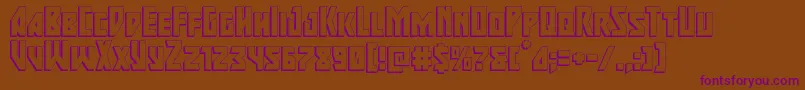 majorforce3d Font – Purple Fonts on Brown Background