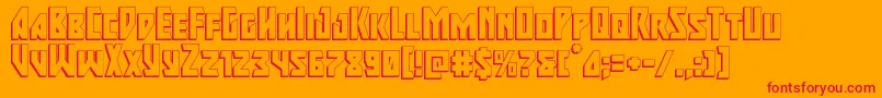 majorforce3d-Schriftart – Rote Schriften auf orangefarbenem Hintergrund