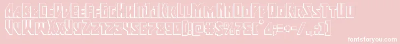majorforce3d-fontti – valkoiset fontit vaaleanpunaisella taustalla