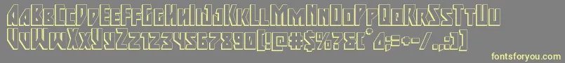 majorforce3d-Schriftart – Gelbe Schriften auf grauem Hintergrund