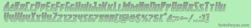 フォントmajorforcechromeital – 緑の背景に灰色の文字