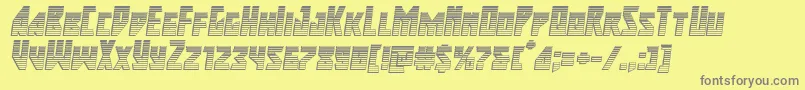 フォントmajorforcechromeital – 黄色の背景に灰色の文字