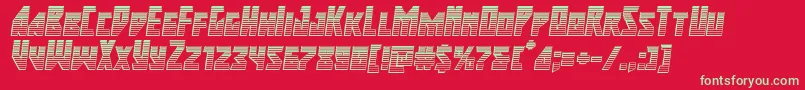 フォントmajorforcechromeital – 赤い背景に緑の文字