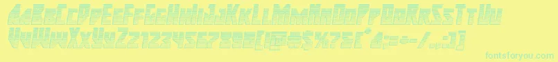 Fonte majorforcechromeital – fontes verdes em um fundo amarelo