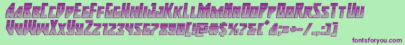majorforcechromeital Font – Purple Fonts on Green Background