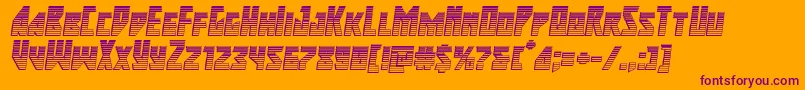 フォントmajorforcechromeital – オレンジの背景に紫のフォント