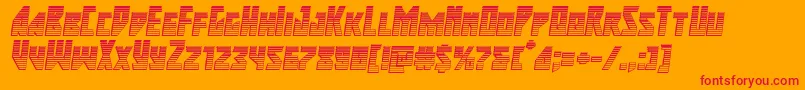 Weitere Informationen zur majorforcechromeital-Schriftart majorforcechromeital-Schriftart – Rote Schriften auf orangefarbenem Hintergrund
