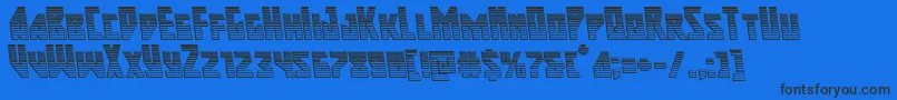 majorforcechromeleft Font – Black Fonts on Blue Background