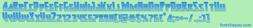 majorforcechromeleft Font – Blue Fonts on Green Background