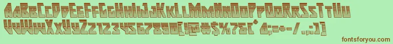 majorforcechromeleft Font – Brown Fonts on Green Background