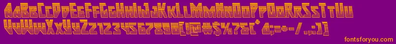 majorforcechromeleft Font – Orange Fonts on Purple Background