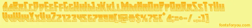 majorforcechromeleft Font – Orange Fonts on Yellow Background