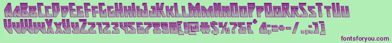 Fonte majorforcechromeleft – fontes roxas em um fundo verde