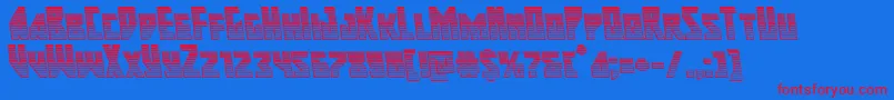 majorforcechromeleft-fontti – punaiset fontit sinisellä taustalla