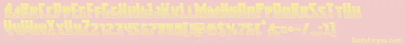 majorforcechromeleft-Schriftart – Gelbe Schriften auf rosa Hintergrund