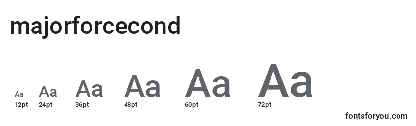 Размеры шрифта Majorforcecond (133428)