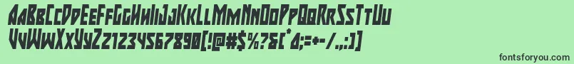 majorforcecondital Font – Black Fonts on Green Background