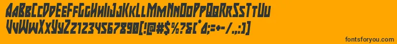 majorforcecondital-Schriftart – Schwarze Schriften auf orangefarbenem Hintergrund