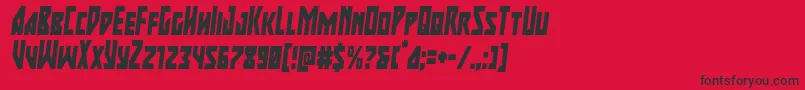 majorforcecondital Font – Black Fonts on Red Background