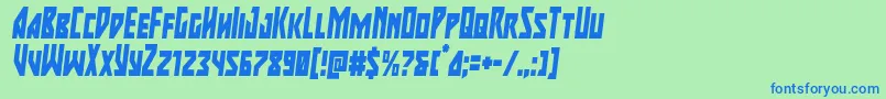 majorforcecondital Font – Blue Fonts on Green Background