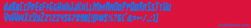 majorforcecondital Font – Blue Fonts on Red Background