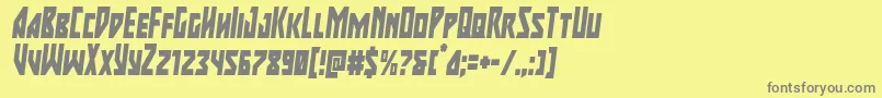 フォントmajorforcecondital – 黄色の背景に灰色の文字
