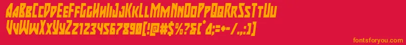 majorforcecondital Font – Orange Fonts on Red Background