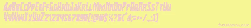 Czcionka majorforcecondital – różowe czcionki na żółtym tle