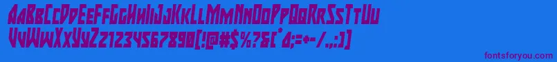 majorforcecondital Font – Purple Fonts on Blue Background