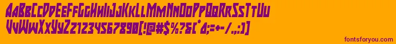 majorforcecondital-Schriftart – Violette Schriften auf orangefarbenem Hintergrund