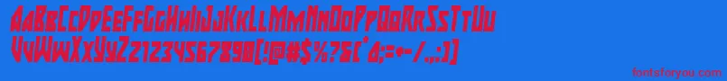 フォントmajorforcecondital – 赤い文字の青い背景