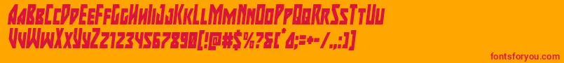 majorforcecondital Font – Red Fonts on Orange Background