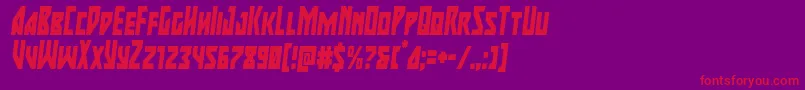 majorforcecondital Font – Red Fonts on Purple Background