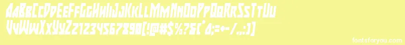 majorforcecondital Font – White Fonts on Yellow Background