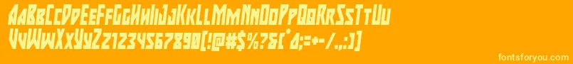 majorforcecondital Font – Yellow Fonts on Orange Background