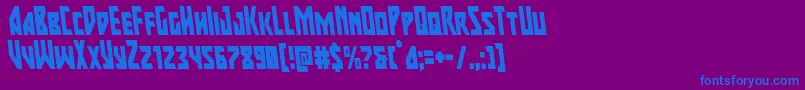 majorforcecondleft Font – Blue Fonts on Purple Background