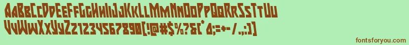 majorforcecondleft Font – Brown Fonts on Green Background