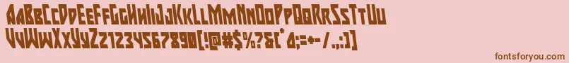 majorforcecondleft Font – Brown Fonts on Pink Background