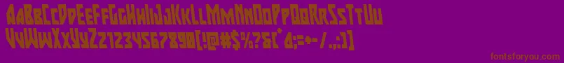 majorforcecondleft Font – Brown Fonts on Purple Background