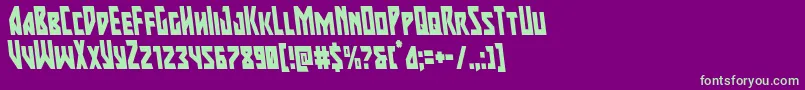 majorforcecondleft Font – Green Fonts on Purple Background