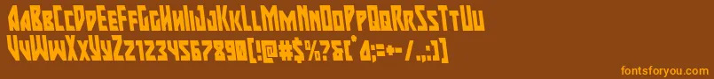 majorforcecondleft Font – Orange Fonts on Brown Background