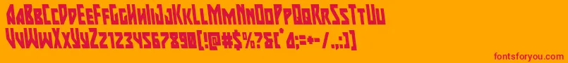 majorforcecondleft Font – Red Fonts on Orange Background