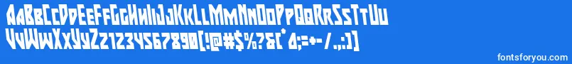 majorforcecondleft Font – White Fonts on Blue Background