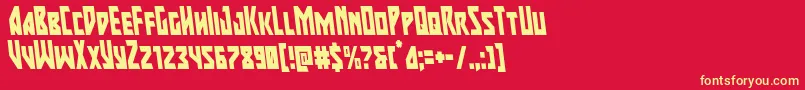 majorforcecondleft Font – Yellow Fonts on Red Background