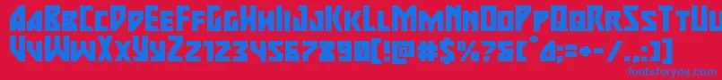 majorforceexpand Font – Blue Fonts on Red Background