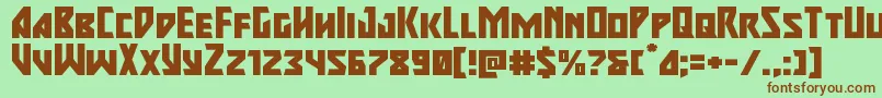 majorforceexpand Font – Brown Fonts on Green Background