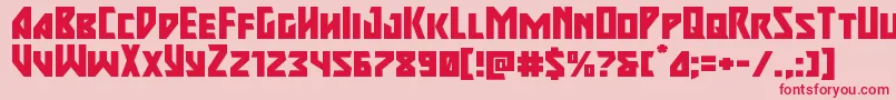 majorforceexpand Font – Red Fonts on Pink Background