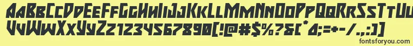 majorforceexpandital Font – Black Fonts on Yellow Background