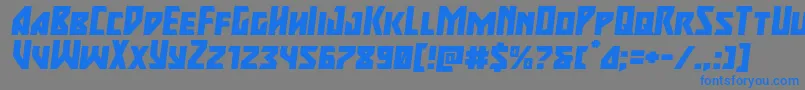 majorforceexpandital Font – Blue Fonts on Gray Background